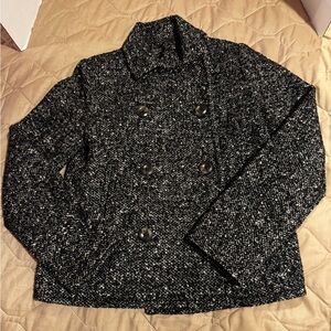 Victoria's Secret Black And White Double Breasted Coat Size 2 Casual 2014